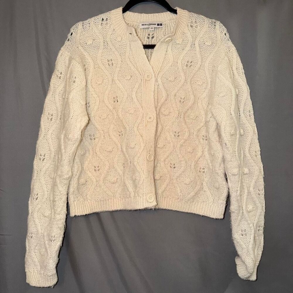 UNIQLO cable knit cardigan sweater with button-up front